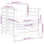 Chaises de jardin avec coussins lot de 2 bois de pin imprégné – Image 8