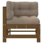 Canapés d'angle et coussins 2pcs marron miel bois de pin massif – Image 3