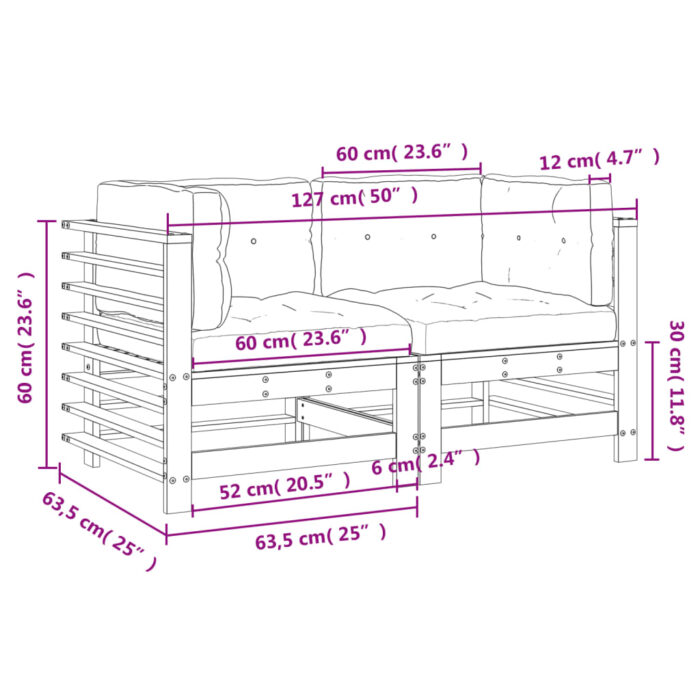Canapés d'angle avec coussins 2 pcs bois massif douglas – Image 8