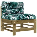 Canapés centraux avec coussins 2 pcs bois de pin imprégné – Image 2