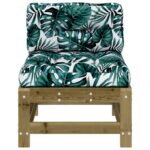 Canapés centraux avec coussins 2 pcs bois de pin imprégné – Image 3