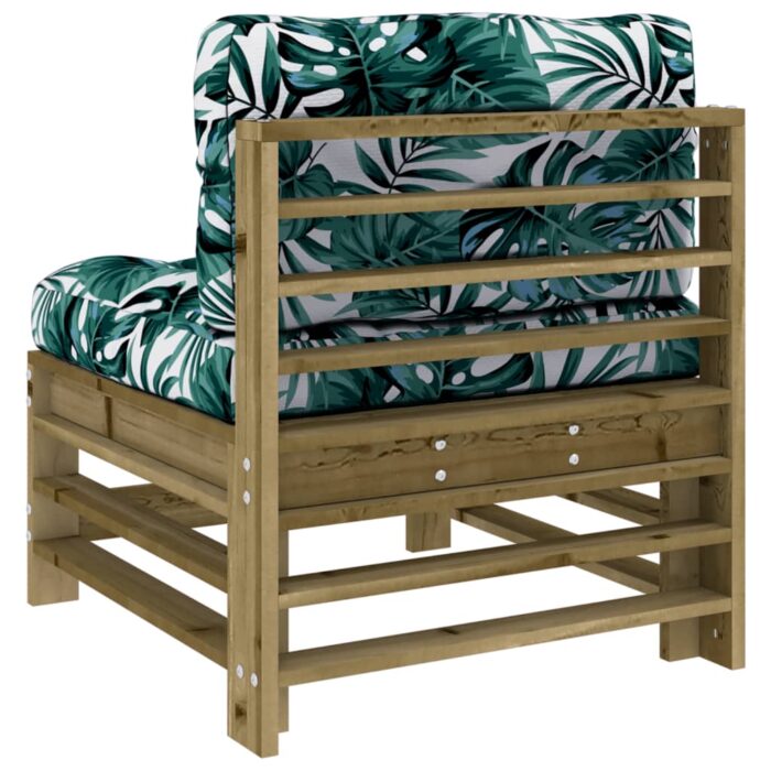 Canapés centraux avec coussins 2 pcs bois de pin imprégné – Image 5