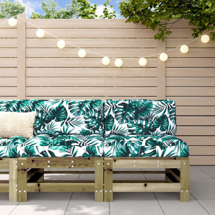 Canapés centraux avec coussins 2 pcs bois de pin imprégné – Image 1