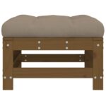 Repose-pieds de jardin avec coussins lot de 2 marron miel – Image 2
