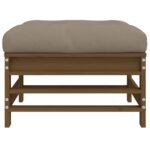 Repose-pieds de jardin avec coussins lot de 2 marron miel – Image 3