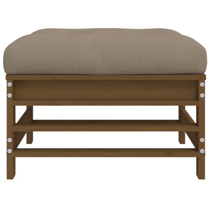 Repose-pieds de jardin avec coussins lot de 2 marron miel – Image 3