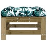 Repose-pieds de jardin et coussins lot de 2 bois pin imprégné – Image 2