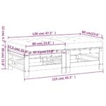 Repose-pieds de jardin et coussins lot de 2 bois pin imprégné – Image 8