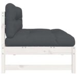 Canapé central 120x80 cm blanc bois de pin massif – Image 3