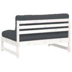 Canapé central 120x80 cm blanc bois de pin massif – Image 4