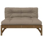 Canapé central 120x80 cm marron miel bois de pin massif – Image 2