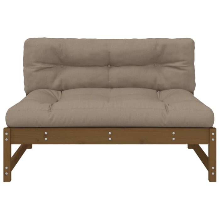 Canapé central 120x80 cm marron miel bois de pin massif – Image 2