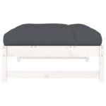 Repose-pied de jardin 120x80 cm blanc bois de pin massif – Image 3