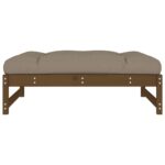 Repose-pied de jardin 120x80 cm marron miel bois de pin massif – Image 2