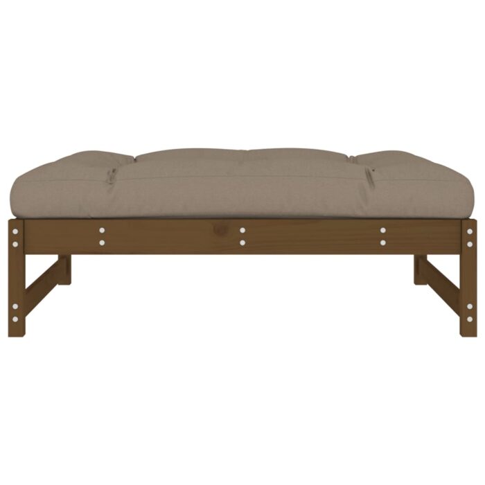 Repose-pied de jardin 120x80 cm marron miel bois de pin massif – Image 2