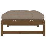 Repose-pied de jardin 120x80 cm marron miel bois de pin massif – Image 3