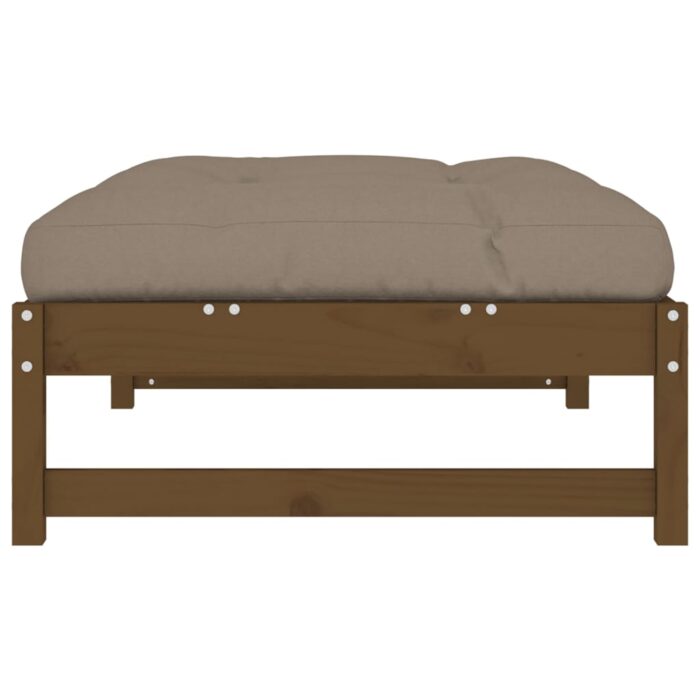 Repose-pied de jardin 120x80 cm marron miel bois de pin massif – Image 3