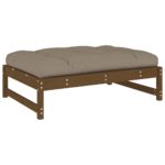 Repose-pied de jardin 120x80 cm marron miel bois de pin massif – Image 4