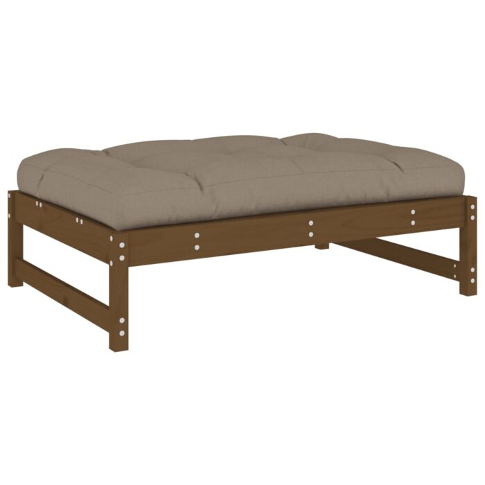 Repose-pied de jardin 120x80 cm marron miel bois de pin massif – Image 4