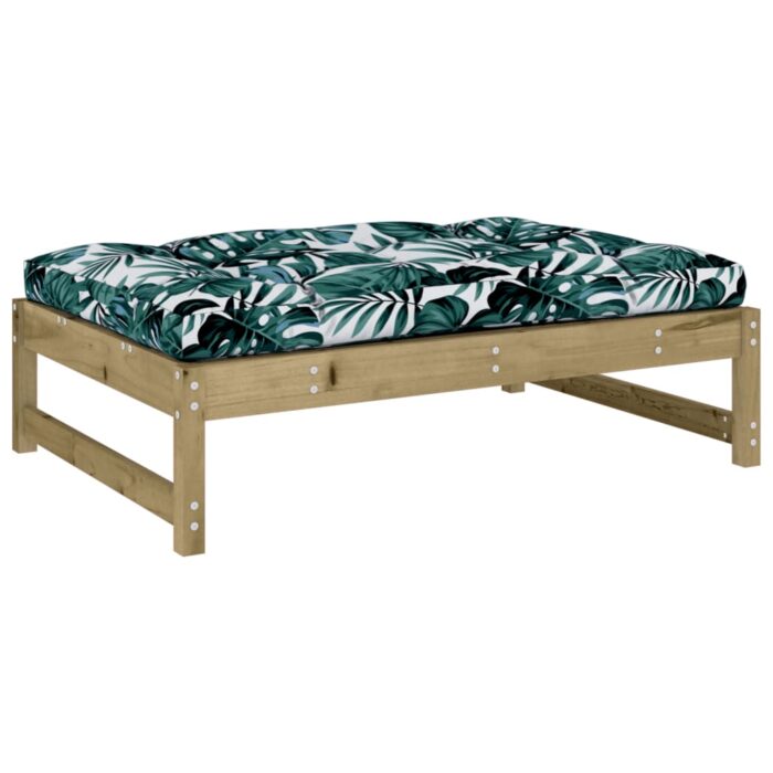 Repose-pied de jardin 120x80 cm bois de pin imprégné – Image 4