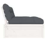 Canapé central 120x80 cm blanc bois de pin massif – Image 2