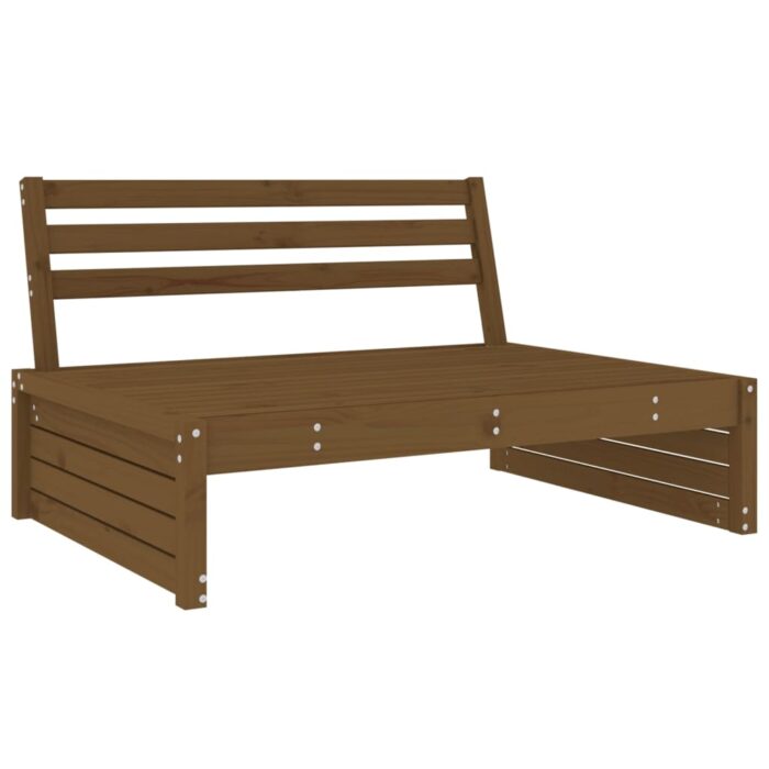 Canapé central 120x80 cm marron miel bois de pin massif – Image 4