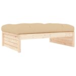 Repose-pied de jardin 120x80 cm bois de pin massif – Image 3