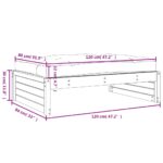 Repose-pied de jardin 120x80 cm bois de pin massif – Image 7