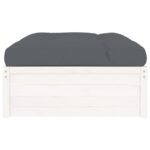 Repose-pied de jardin 120x80 cm blanc bois de pin massif – Image 2