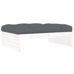 Repose-pied de jardin 120x80 cm blanc bois de pin massif – Image 3