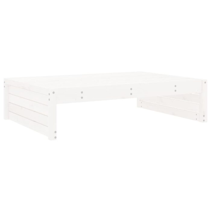 Repose-pied de jardin 120x80 cm blanc bois de pin massif – Image 4