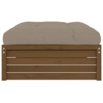 Repose-pied de jardin 120x80 cm marron miel bois de pin massif – Image 2