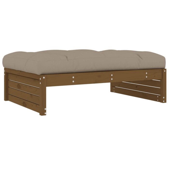 Repose-pied de jardin 120x80 cm marron miel bois de pin massif – Image 3