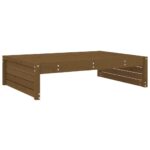 Repose-pied de jardin 120x80 cm marron miel bois de pin massif – Image 4