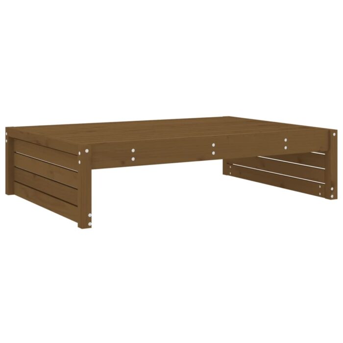 Repose-pied de jardin 120x80 cm marron miel bois de pin massif – Image 4