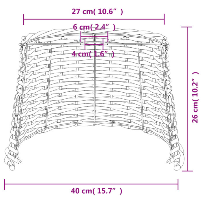 Abat-jour de plafonnier blanc Ø40x26 cm osier – Image 5