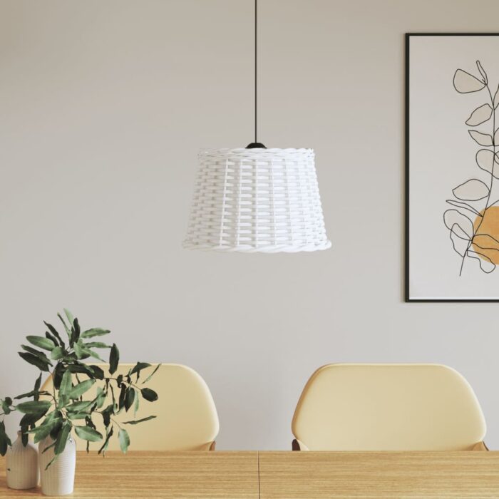 Abat-jour de plafonnier blanc Ø40x26 cm osier – Image 1