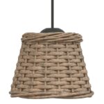 Abat-jour de plafonnier marron Ø15x12 cm osier – Image 2