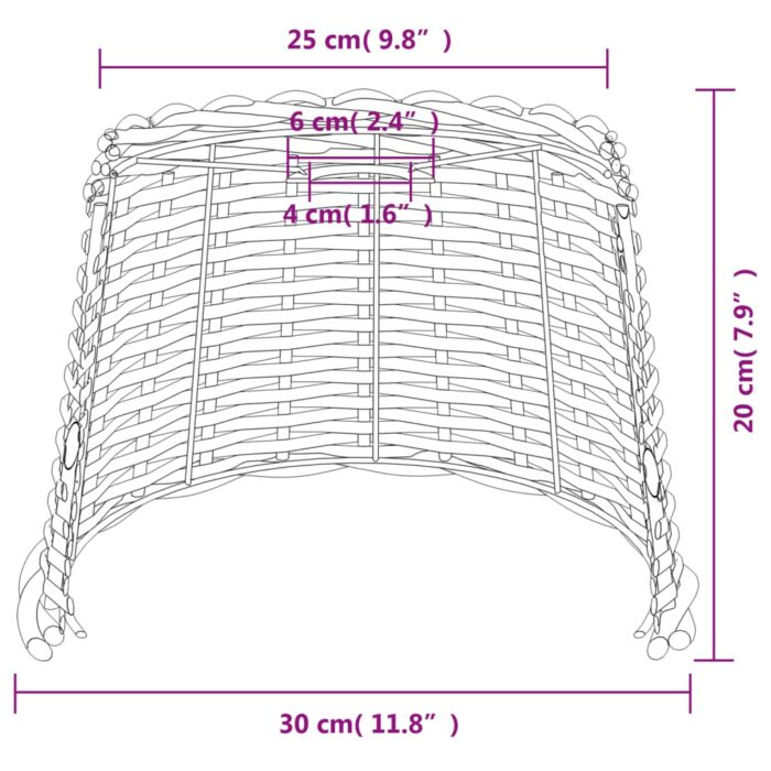 Abat-jour de plafonnier marron Ø30x20 cm osier – Image 5