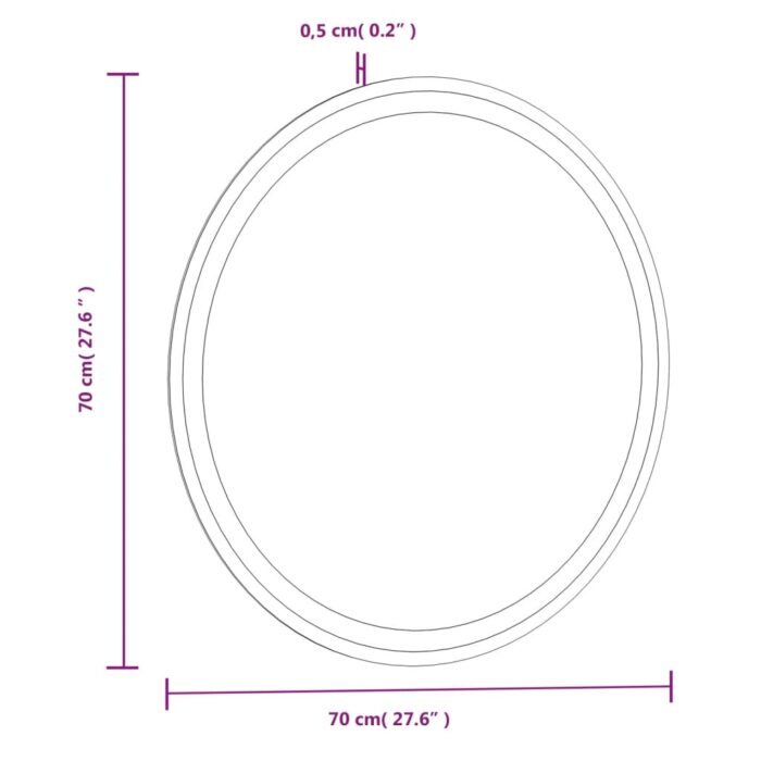 Miroir de salle de bain à LED 70 cm rond – Image 10