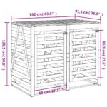 Abri pour poubelle double sur roulettes bois massif de pin – Image 11