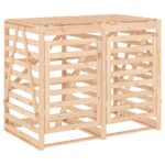 Abri pour poubelle double sur roulettes bois massif de pin – Image 3