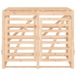 Abri pour poubelle double sur roulettes bois massif de pin – Image 4