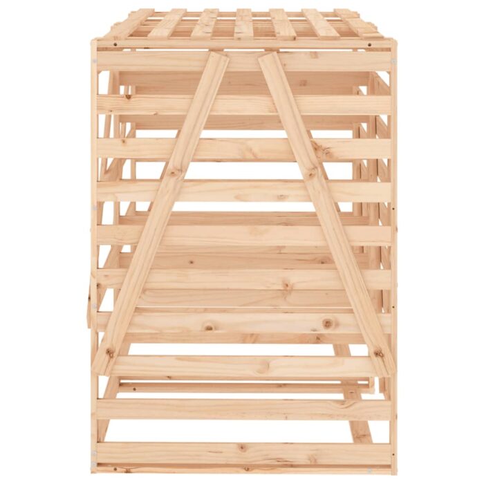 Abri pour poubelle double sur roulettes bois massif de pin – Image 5