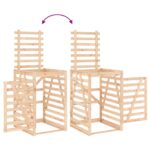 Abri pour poubelle double sur roulettes bois massif de pin – Image 8