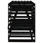Abri pour poubelle double sur roulettes noir bois massif de pin – Image 5