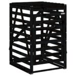 Abri pour poubelle double sur roulettes noir bois massif de pin – Image 6