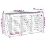 Abri pour poubelle triple sur roulettes bois massif de pin – Image 11