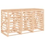 Abri pour poubelle triple sur roulettes bois massif de pin – Image 3