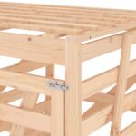 Abri pour poubelle triple sur roulettes bois massif de pin – Image 9